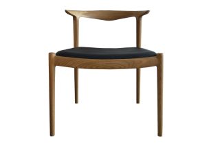 Bridge chair Natural Wood Black Leather