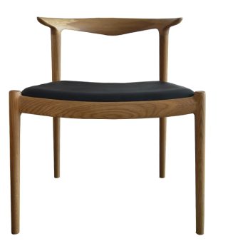 Bridge chair Natural Wood Black Leather