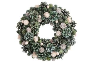 Vòng Hoa Trang Trí Màu Xanh