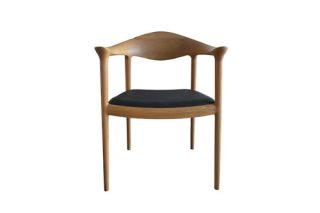 Bridge chair Natural Wood Black Leather