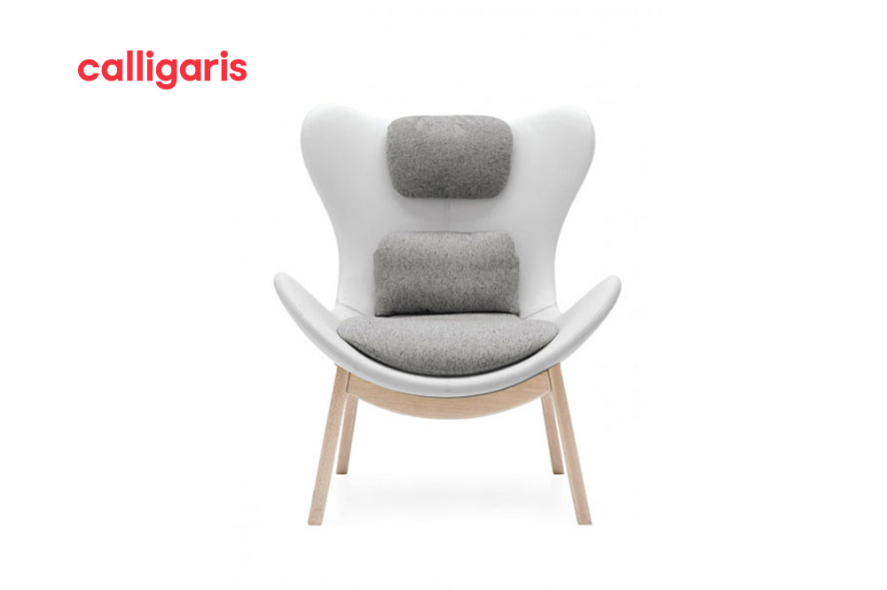 Armchair Lazy da jeseper màu trắng xám kiểu dáng hiện đại