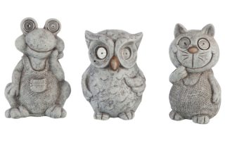 Frog/Cat/Owl with solar light ceramic