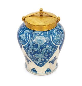 Bình Gốm Có Nắp Larg Blue White Asb062