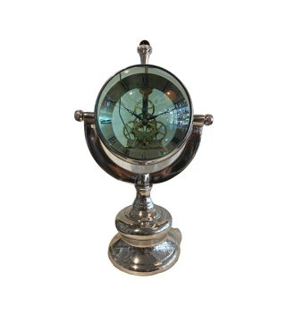 Table clock ALU 7'' SEE THRU NICKL 43664