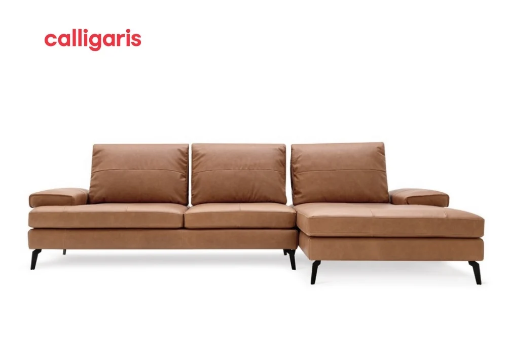 Sofa Landa góc trái Da Brown