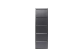 Caruso shoe cabinet with 5 gray drawers H170x50x14 82568K