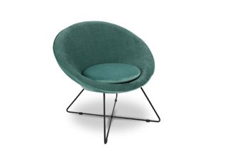 Armchair Garbo vải xanh aqua hiện đại