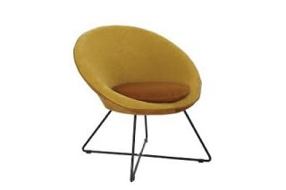 Armchair Garbo vải màu vàng đâm tươi mới hiện đại