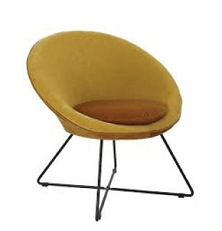 Armchair Garbo vải màu vàng đâm tươi mới hiện đại