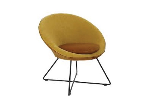 Armchair Garbo vải màu vàng đâm tươi mới hiện đại