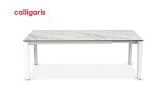 bàn ăn Delta mở rộng màu trắng cao cấp sang trọng