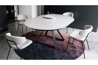 Bàn ăn mở rộng Atlante màu trắng sang trọng tinh tế