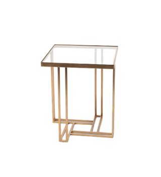 Metal Glass Gold sidetable 46X55CM-150184C