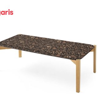 Bàn nước pallate mặt bàn ceramic chân gỗ sang trọng