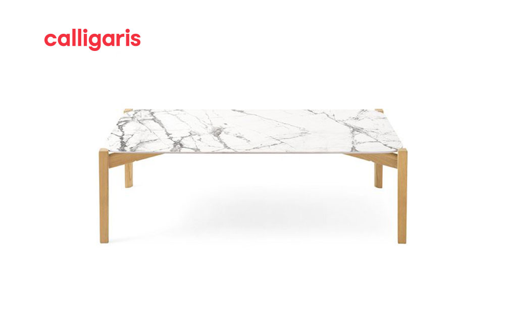 Bàn nước Pallate mặt bàn ceramic màu trắng hiện đại sang trọng