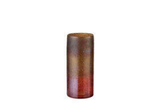 Vase Cylinder Glass Burgundy/Ochre