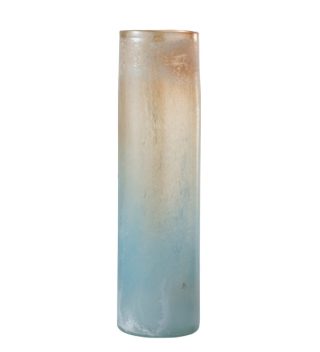 Vase Scavo Rim Cylinder Glass Orange/Blue