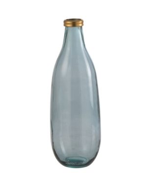 Vase Lena Bottle Glass TBlue /Gold
