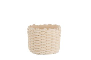 Flowerpot Rope Imitation Cement Beige Medium