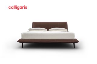 Giường Fluff 1m8 bọc da màu caffee trầm ấm sang trọng