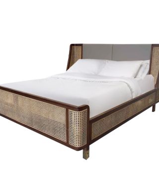 Giường mây 1m6 bọc da với kiểu dnags lạ mắt hiện đại