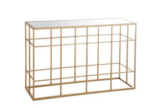 RACK 4 SHELVES MET/GL GOLD