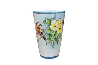 Light green cup with yellow flowers