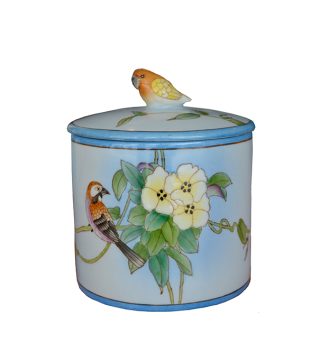 Hủ Có Nắp Xanh Nhạt Hoa Vàng