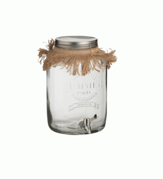 Drink Dispenser Glass/Straw Transparent