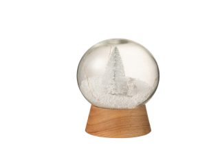 Snowball Deco Christmas Snow Led Glitter Wood