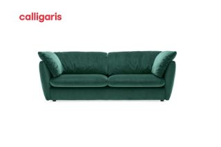 Leaf blue fabric 3-seater sofa 0021
