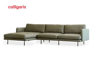 Mies right corner sofa - Smoke leather
