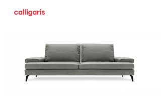 Sofa Landa 3 seats Leather D04 Taupe