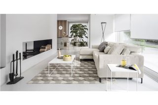 Sofa Norma 3 chỗ bọc da màu tráng xám sang trọng