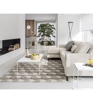 Sofa Norma 3 chỗ bọc da màu tráng xám sang trọng