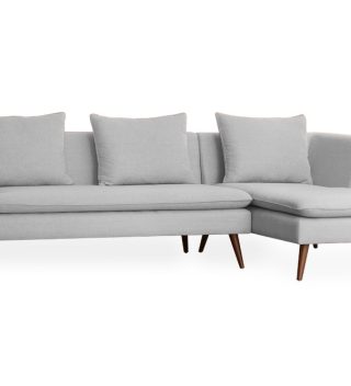 Sofa Poppy left corner grey fabric