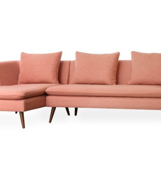 Sofa Poppy right corner orange fabric