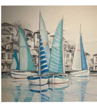 Tranh Blue Boats