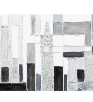 Tranh Abst Black White 70X140Cm
