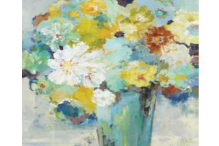 Tranh bình hoa xanh