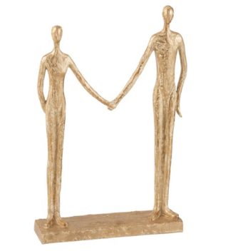 Couple Hand In Hand Poly Gold