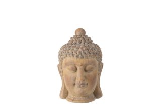 Buddha Head Poly Beige/Gold Small