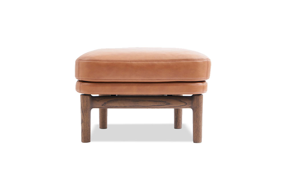 Đôn Bridge gỗ sồi bọc da bò Semi-Aniline