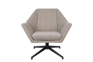 Armchair xoay Uncle kèm đôn màu xám trằng nhẹ nhàng sang trọng