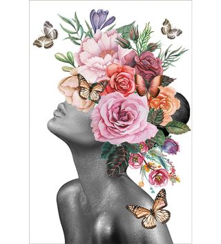 Tranh Kính Flower Art Lady 3