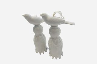Set of 2 bird-shape mug bell