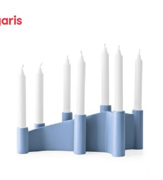 Chân Nến Gốm Cathedral Blue