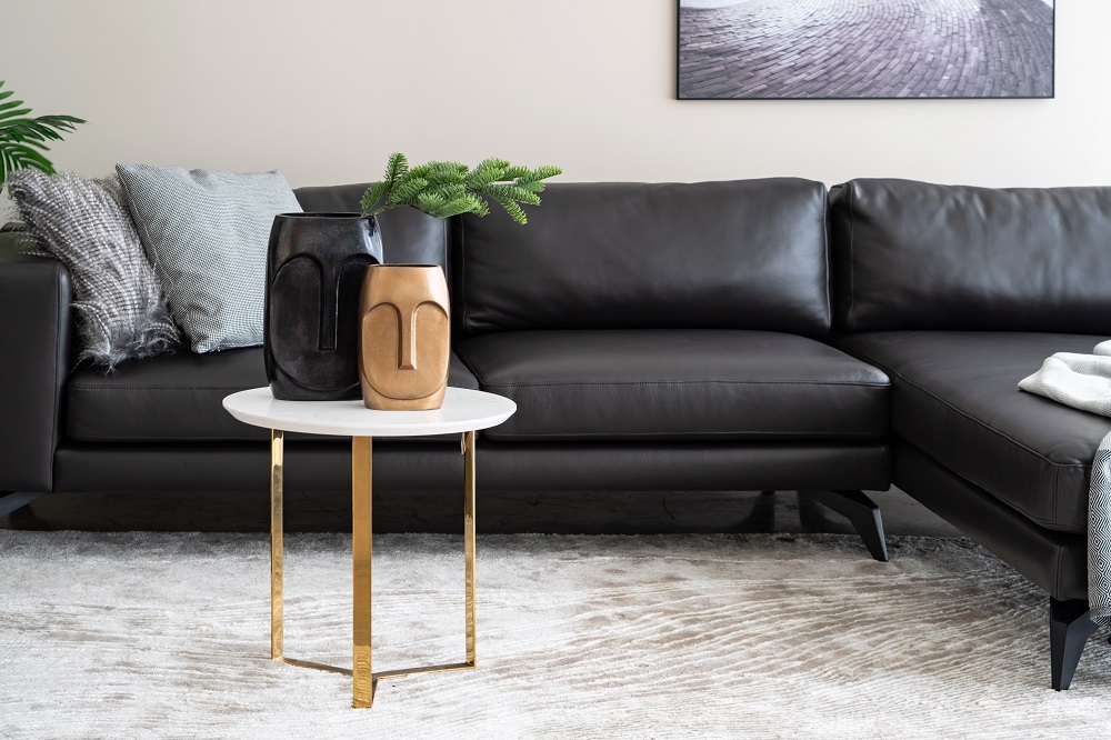 Sofa góc Opal da đen