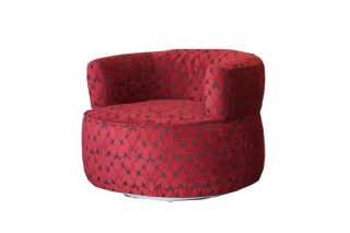 Armchair xoay Jadora cam đỏ họa tiết tặng kèm gối