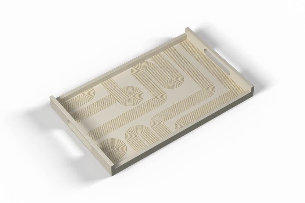 Khay SM có tay HT trắng 25x40